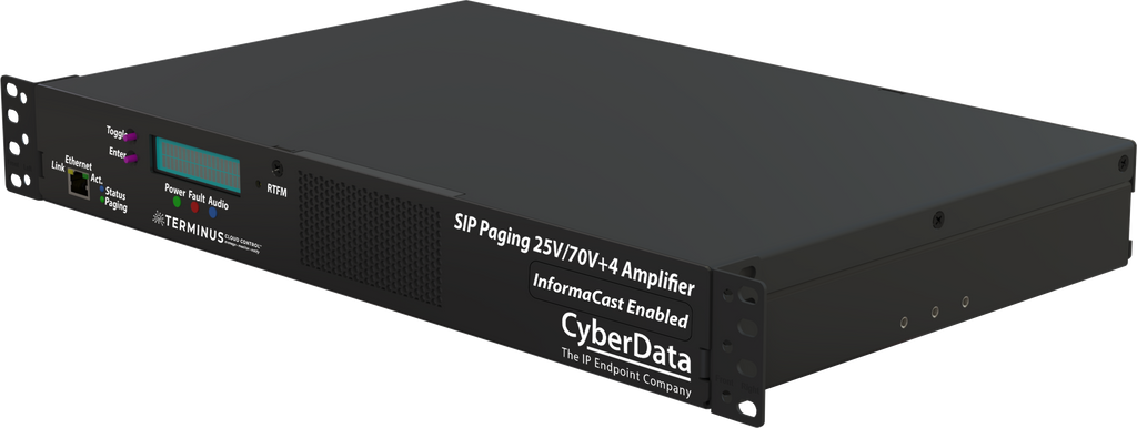 **NEW RELEASE** 011599 InformaCast<sup>®</sup> Enabled Paging 25V/70V +4 Amplifier