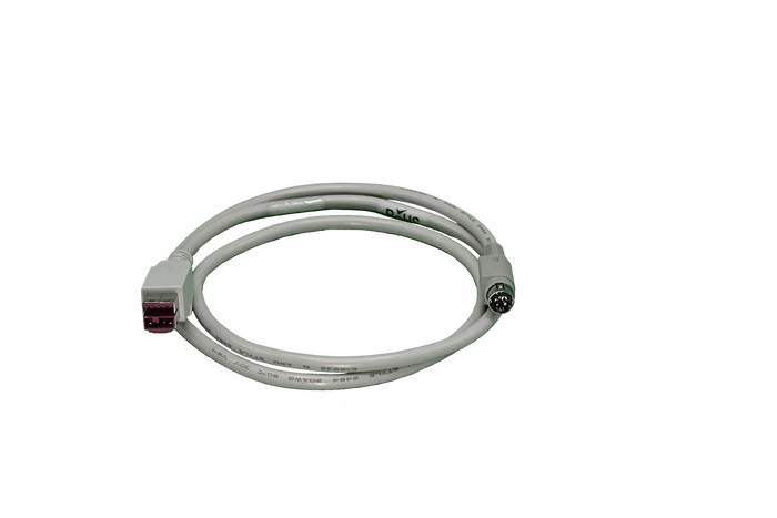 010755  24V PoweredUSB to Power Plug (Hosiden)-1M-Pebble Gray-RoHS Compliant